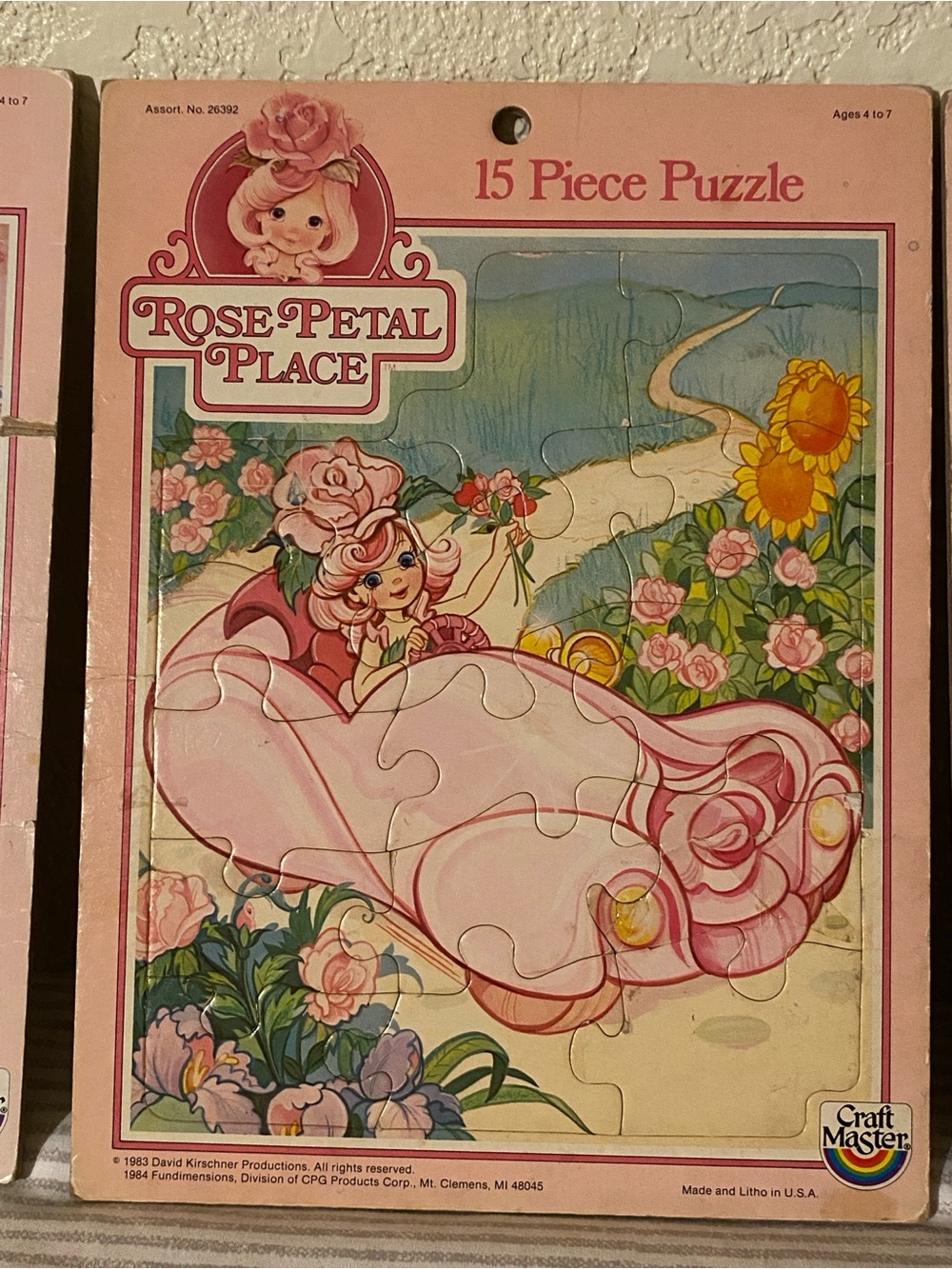 Vintage 1984 Rose Petal Place  3 pack of  Puzzles-Pink Floral Girl - Picture 4 of 6